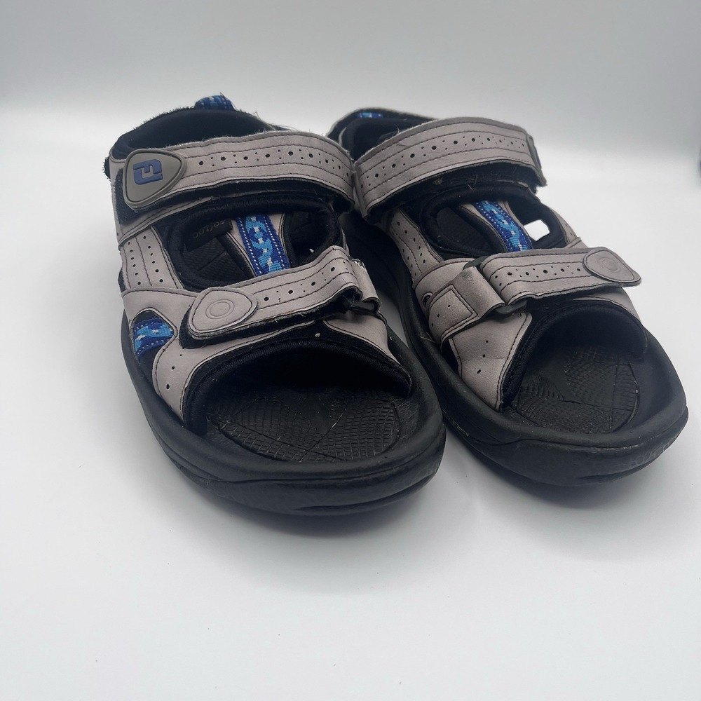 FootJoy Men's‎ Golf Sandals Size 8M 48443 Gray Black Blue Adjustable Spikes